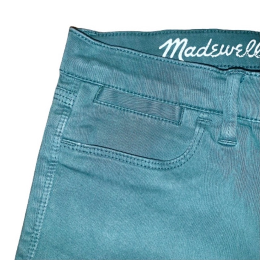 Madewell Size 26 Women’s Sateen Green Denim Low-Rise Skinny Ankle Jeans - Picture 5 of 11